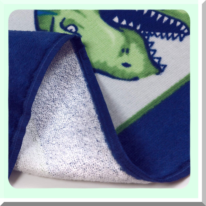 Dino Adventure T-Rex Beach Towel - 100% Cotton, Soft & Colorful, 28x51 inches