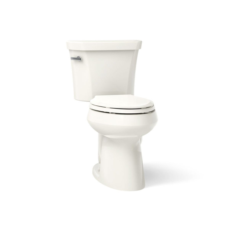 Highline Elongated Two-Piece toilet, Biscuit, Left-Hand, No