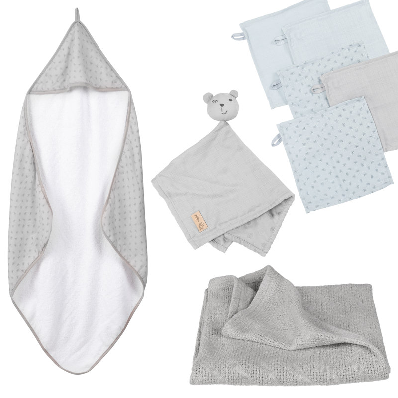 Baby Care Lil Planet 6 Piece Chemical-free and Sustainable Multi-Size Bale, Grey