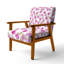Chaise d'appoint Boho - Fauteuil rose pastel avec pétales fuchsia-1172307183