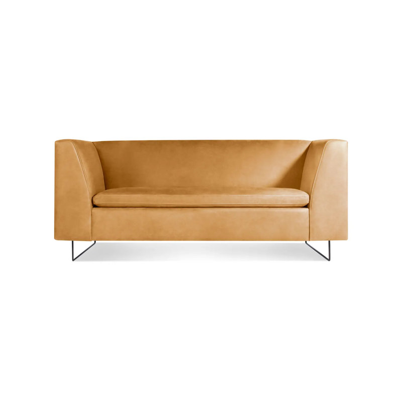 Bonnie Sofa, Camel Genuine Leather, 29" H x 72" W x 33" D