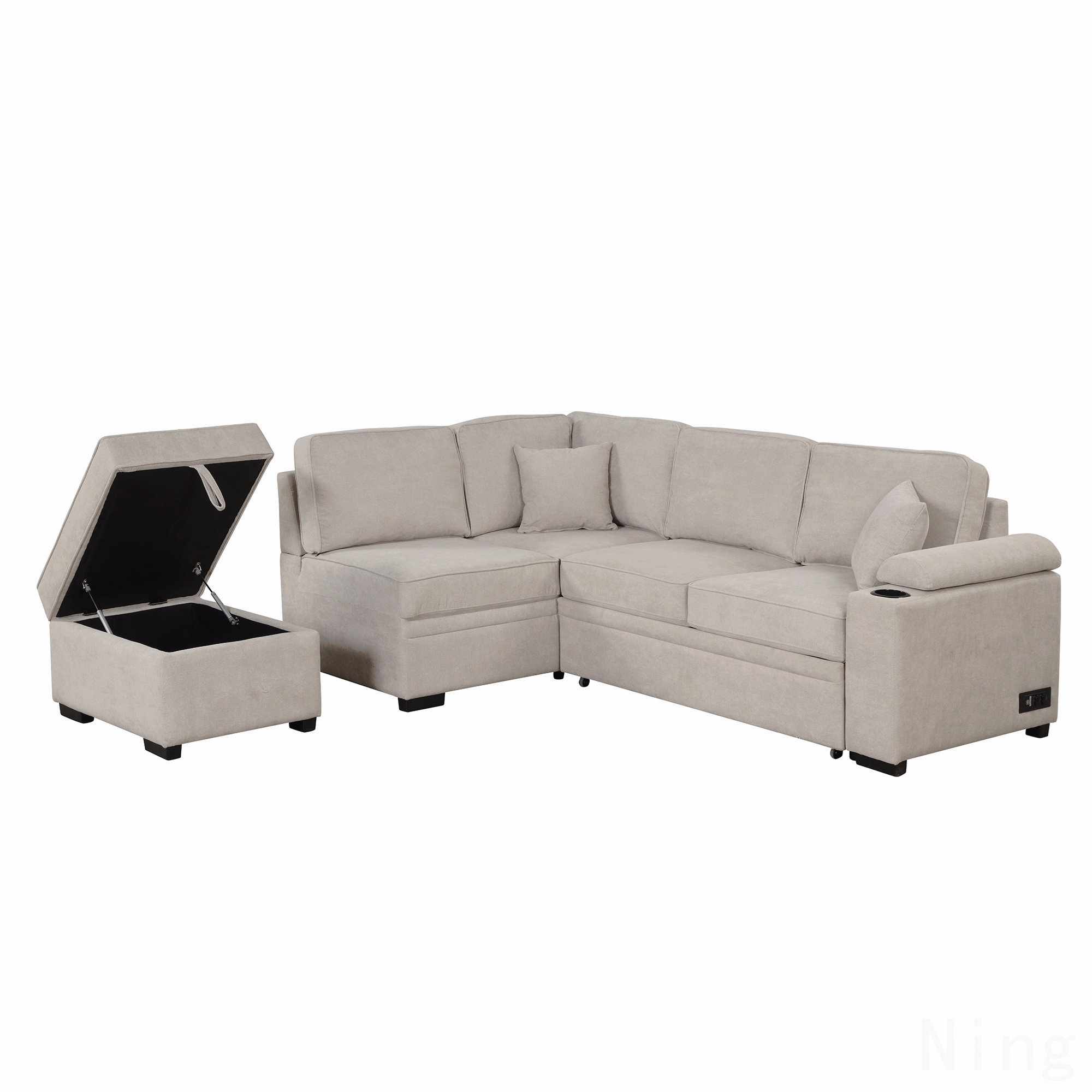 Latitude Run® 84.75" Sleeper Sofa Bed,2 In 1 Pull Out Sofa Bed L Shape ...