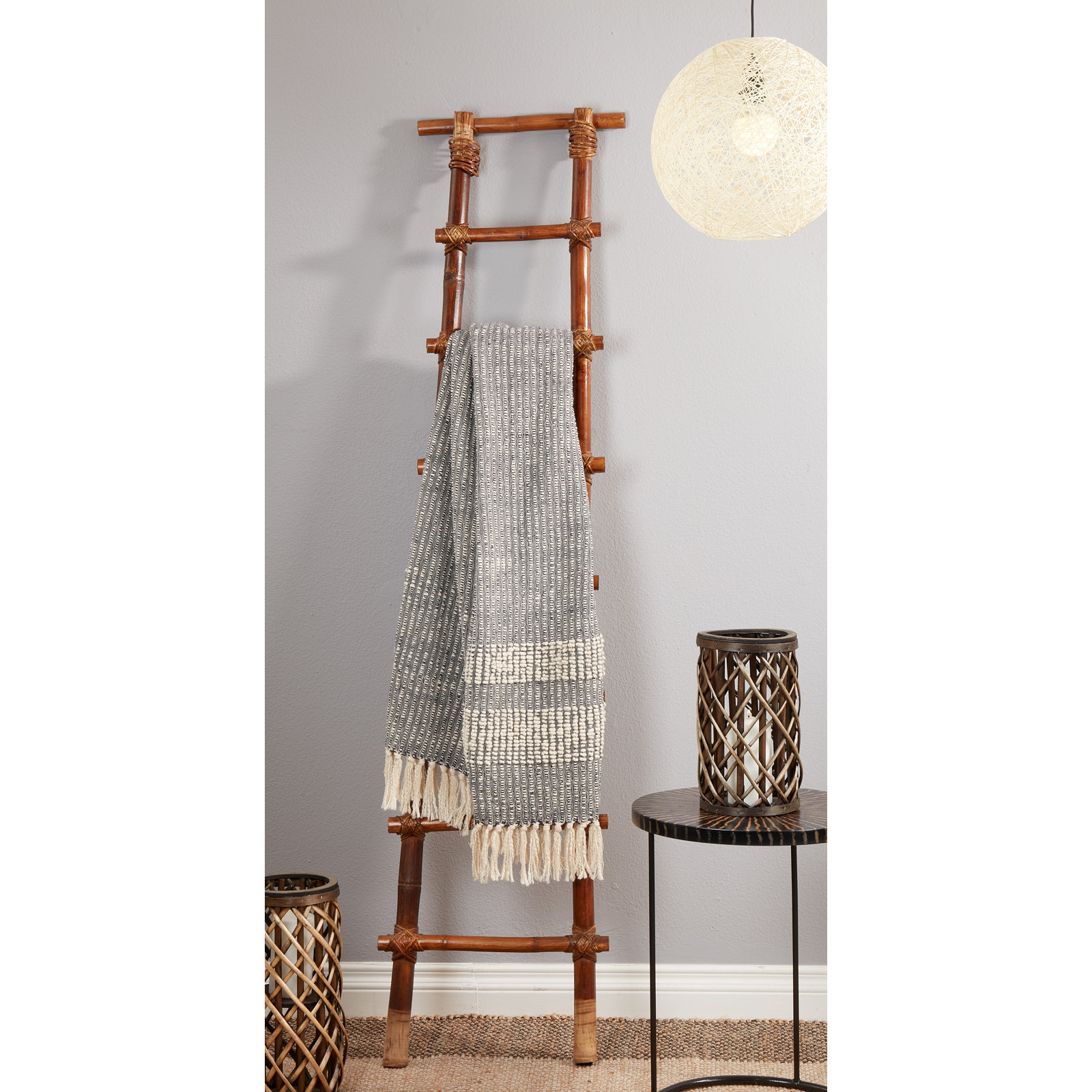 Iddo 100% Cotton Throw, Navy Blue