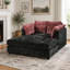 Canapé méridienne surdimensionné de 139 cm avec accoudoirs, coussins et tissu chenille-1490005939