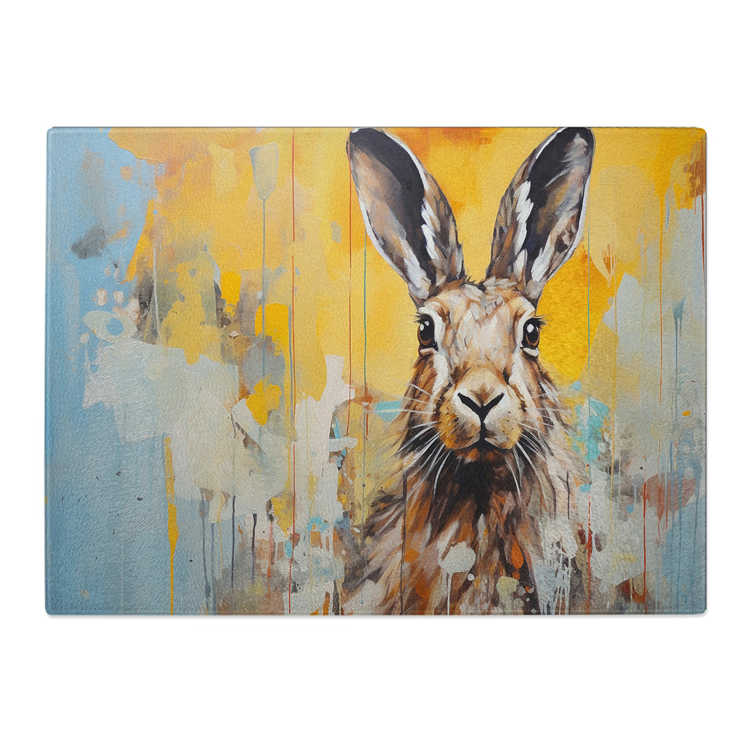 Hare Contemporary No.3  Glass Chopping Board