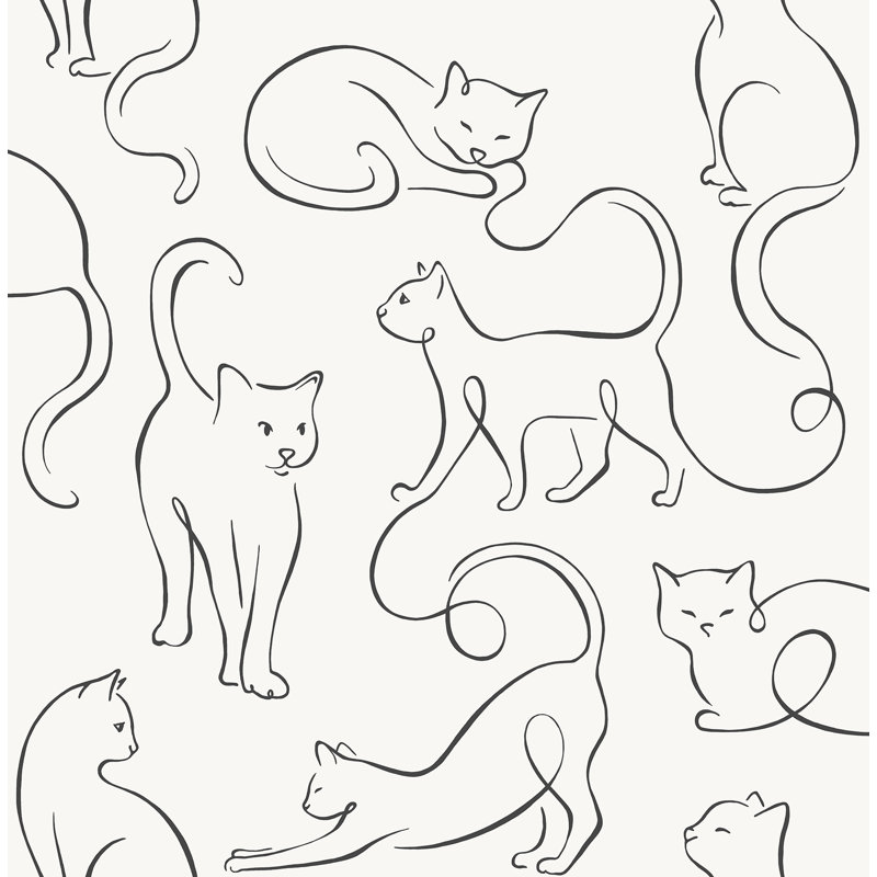 Clarice Black Cat Sketches Wallpaper