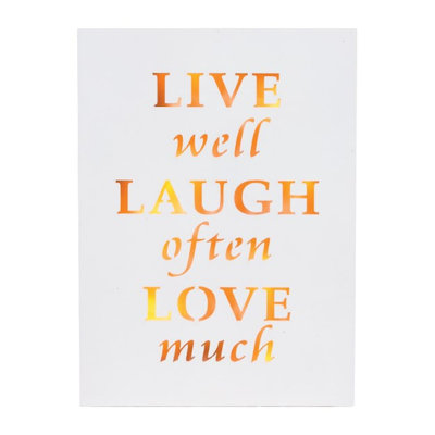 Plaque murale "Live Well Laugh souvent love"