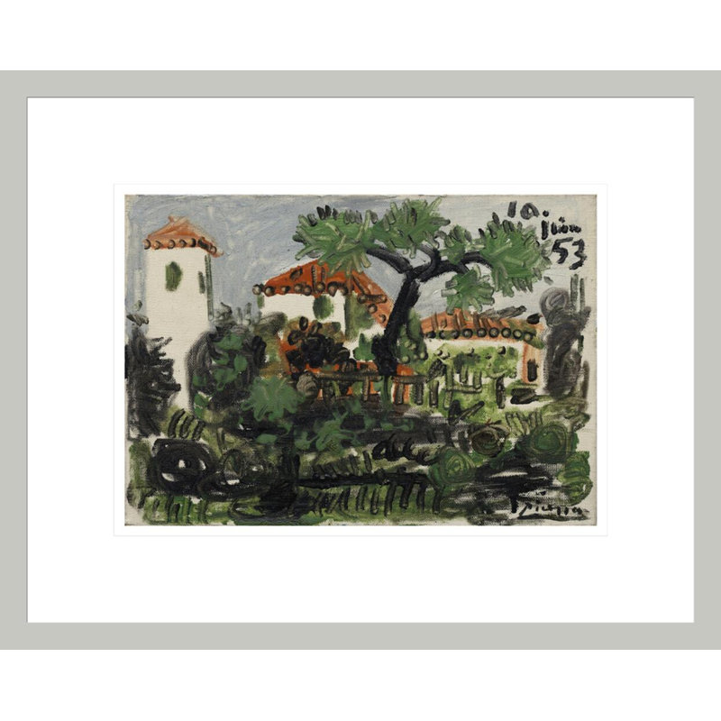 «Garden in Vallauris» par Pablo Picasso - Impression sur toile, H 13,47 po x l 16,75 po