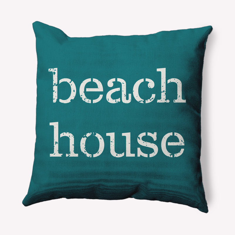Housse et coussin d'extérieur Beach House, 26 po x 26 po, Bleu sarcelle océanique