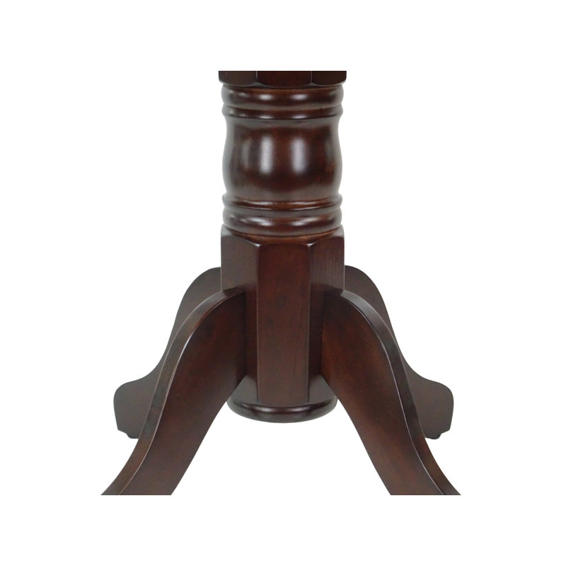 Gaverne 2 - Person Solid Wood Solid Wood Top Pedestal Dining Set, Tan/Espresso, Espresso