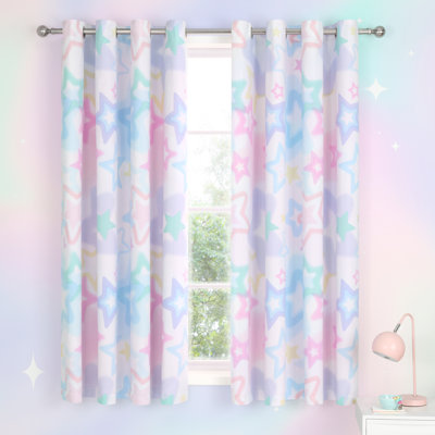 Ombre Stars Fully Reversible Eyelet Curtains