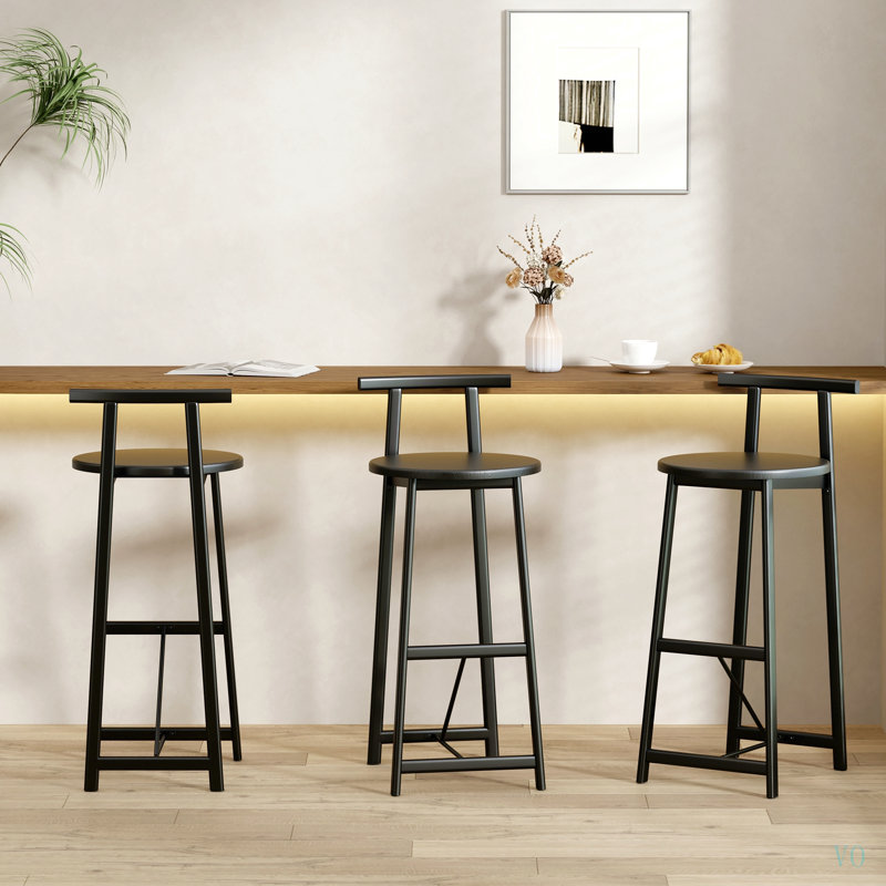 Ensemble de 3 tabourets de bar 27 po H 27 po avec repose-pieds moderne