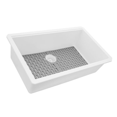Ruvati 33 x 19 inch Granite Composite Undermount Single Bowl Kitchen Sink