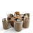 Modern Barrel Back Upholstered Dining Chairs with Hidden Casters-842720414