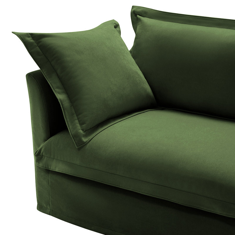 Canapé modulaire confortable à 3 places en chenille confortable pour les loisirs et 2 coussins décoratifs pour le salon