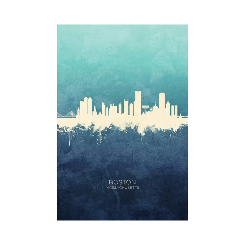 Boston Massachusetts Skyline by Michael Tompsett - Print on Canvas, 152.4cm H x 101.6cm W x 3.81cm D, Wrapped Canvas