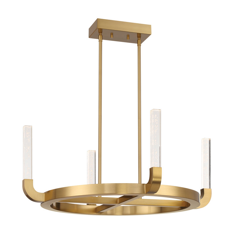 Del Mar 4-Light LED Chandelier in Warm Brass by Breegan Jane