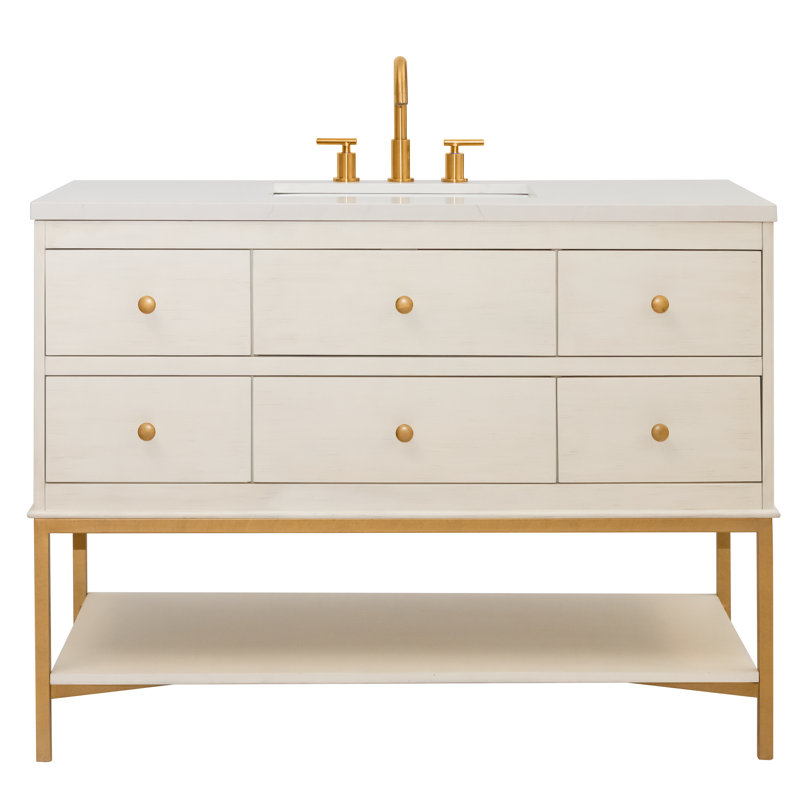 Kim 48"L Free Standing Vanity In Antique White
