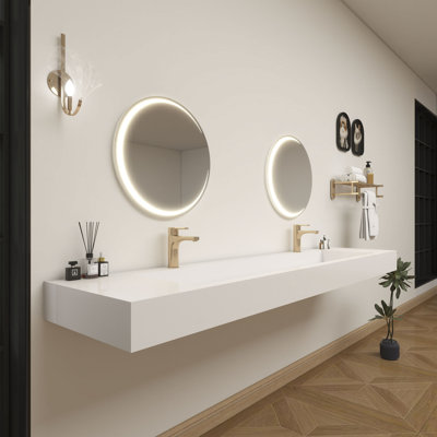 Jessica 83'' Acrylic Double Bathroom Vanity Top with Sink