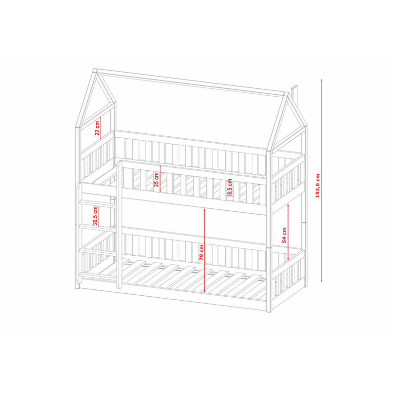 Nene 90 X 190cm Bunk Bed House Beds, Pine