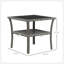 Table d'appoint en rotin Outsunny, table de bout d'extérieur avec tablette de rangement, cadre carré en aluminium, table basse avec plateau en verre trempé, gris-1091520826