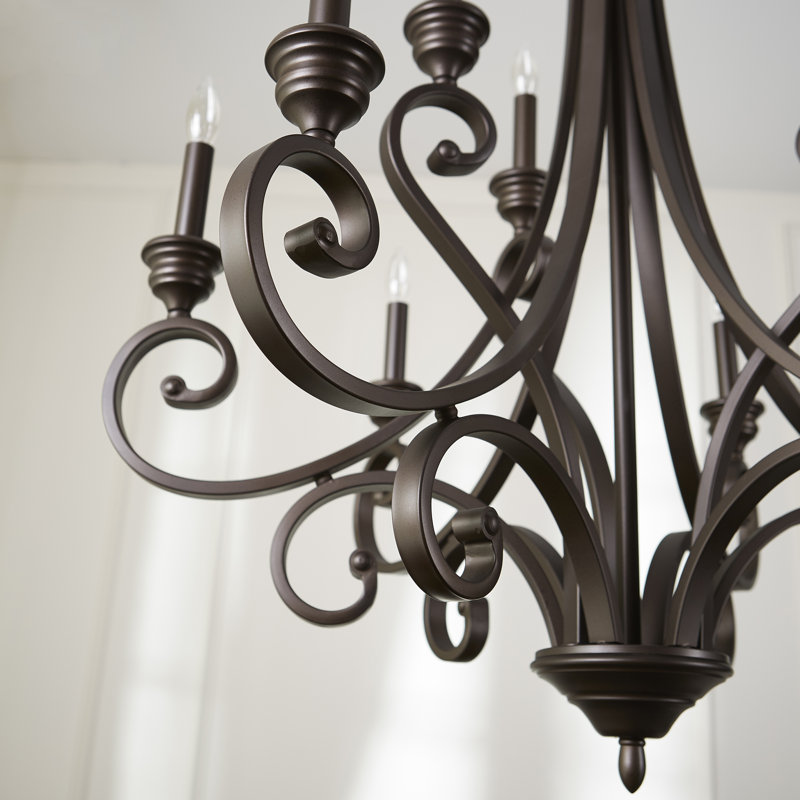 Lustree 9 lumières façon bougie/classique Cambron, Bronze huilé