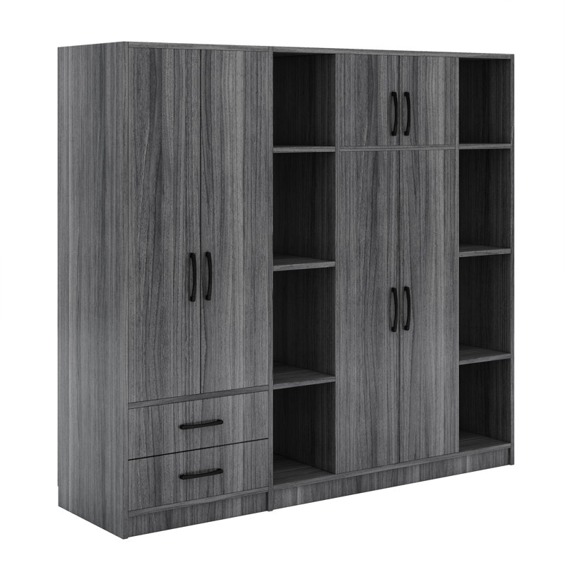 Armoire 6 tiroirs avec tiroirs, Gris