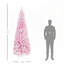 Arbre de Noël mince enneigé 7,5 pi avec des branches de pin réalistes, parfait pour les espaces compacts et les décorations festives-1527996483-1527996480