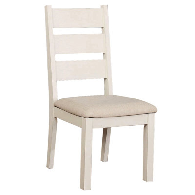 Novalie Weathered White Side Chairs – Set Of 2, Upholstered Dining Seating