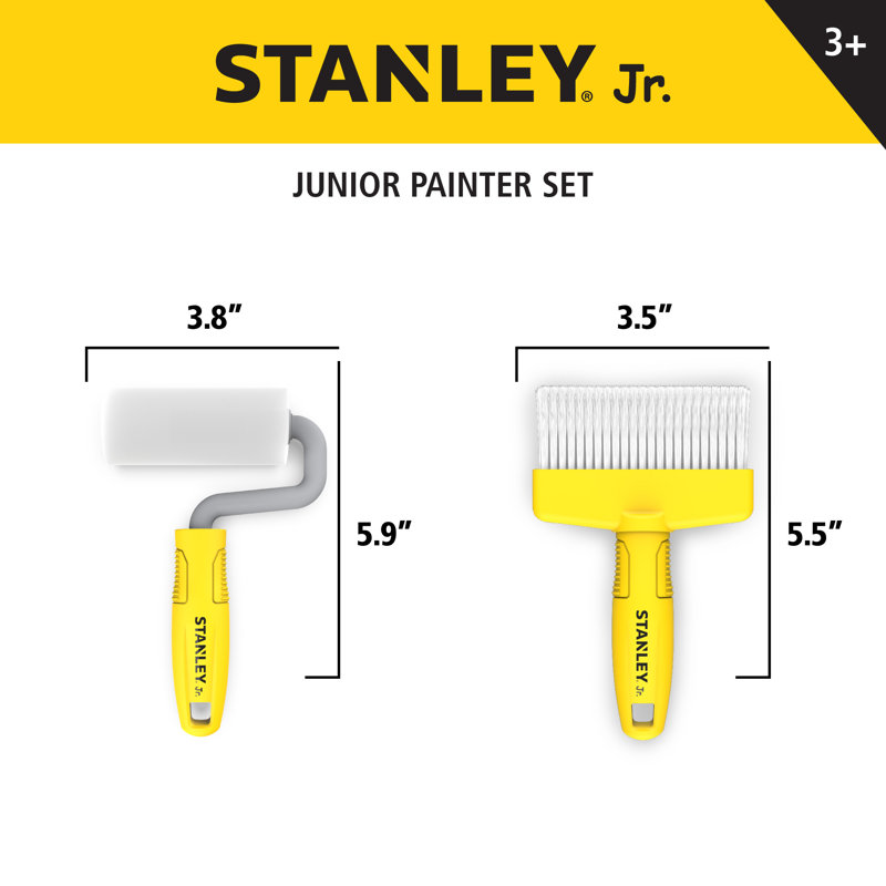 Ensemble de 4 peintures pour enfants Stanley Jr, pinceaux amusants avec tablier de peinture et carte de couleur. Jeu créatif d'imagination et de découverte artistique