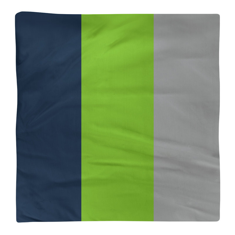 Striped Square Napkin, 10" W x 10" L, Midnight Blue/Aurora Green/Moonlight Grey, Polyester