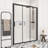 56''-60'' W X 70'' H Sliding Semi Framed Shower Door In Matte Black Finish