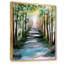 Une allée de forêt ensoleillée avec des ombres d'arbre - peinture sur toile-67386880-67386875