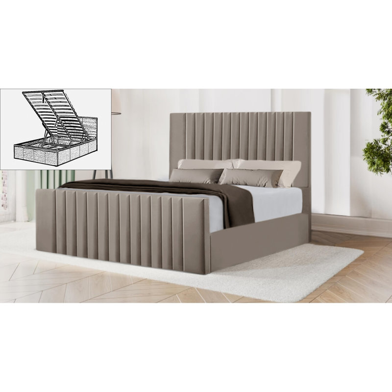 Bastri Storage Bed, Double (135 x 190 cm), Coffee