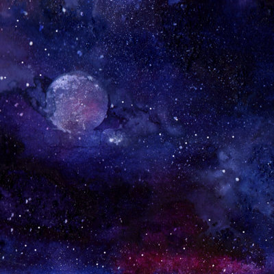Lune et étoiles Tierna sur toile