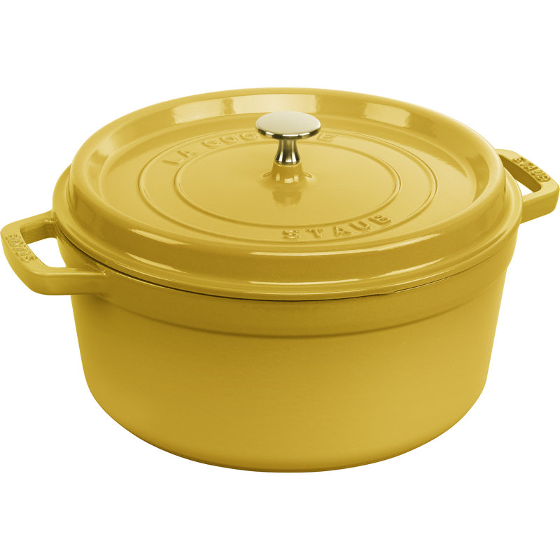La Cocotte Cast Iron Round Cocotte, 5.5 quarts, White Truffle