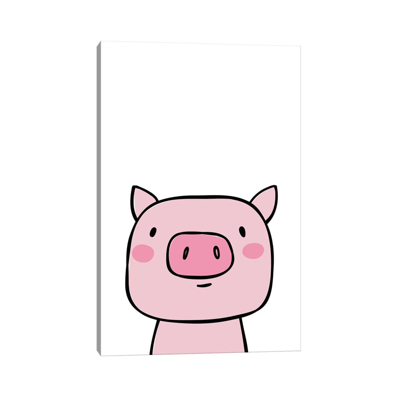 Pig Pink 1 Piece Wrapped Canvas Painting, 101.6 cm H x 66.04 cm W x 1.91 cm D
