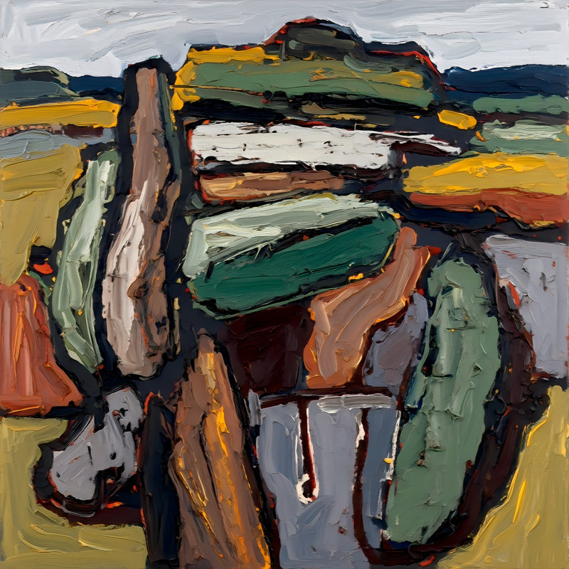 Contours Of The Land, 36" H x 36" W