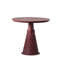 Table de salle à manger rouge ronde en bois massif-1854761625