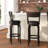 Enola Classic Wooden Dining Stool With Bowed Frame And Upholstered Seat-786081573-786081572