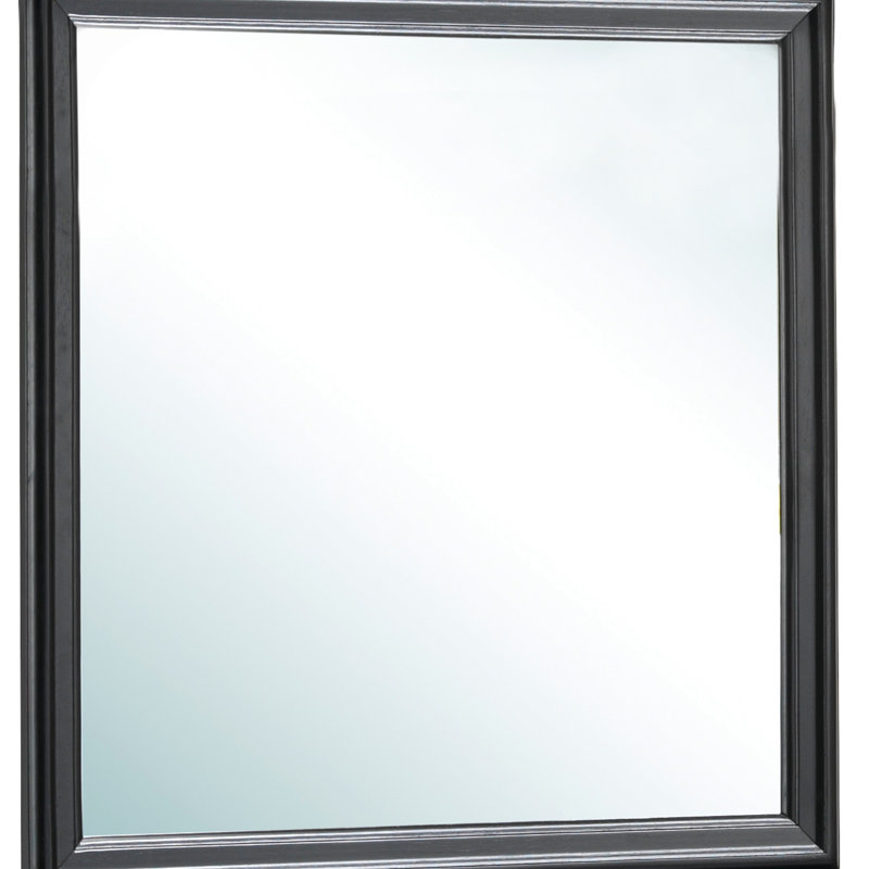 Miroir mural noir Elegant Traditional, 38.03" x 38.03", Black, Square
