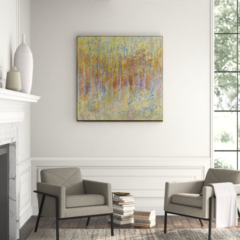 Sunset Haze Painting, Gold Framed