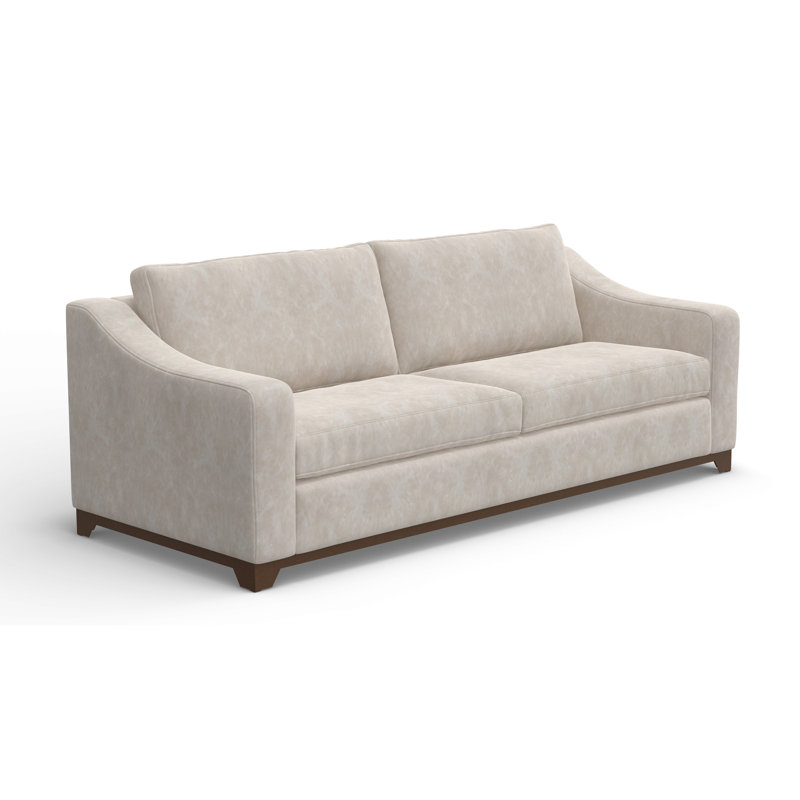 Natural Parota 95.25 " Faux Leather Sofa, Natural Parota Snow