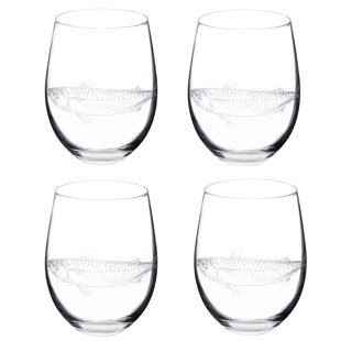Sparkly Aqua Ocean Acrylic Wine Glass Unbreakable Stemless 