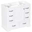 Base de meuble-lavabo 36 po, 6 tiroirs, blanc, bois massif et base de rangement multifonctionnelle blanche-707830617-707830598