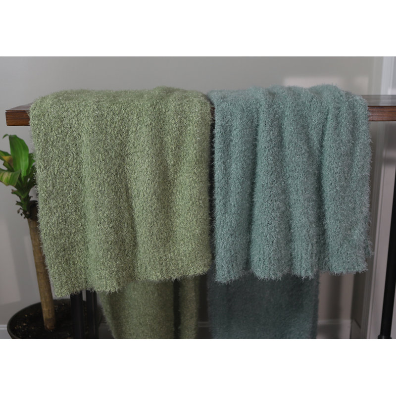 Aquifer Blue Lightweight Knitted Polyester Throw Blanket