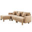 Couleur café L en forme de 3 avec tissu bouclé, pieds amovibles et cylindriques pour tissu de salon en forme de coquillage distinctif - style confort-376393808-376393816