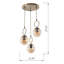 Luminaire suspendu sphère en métal 3 lumières-426681799