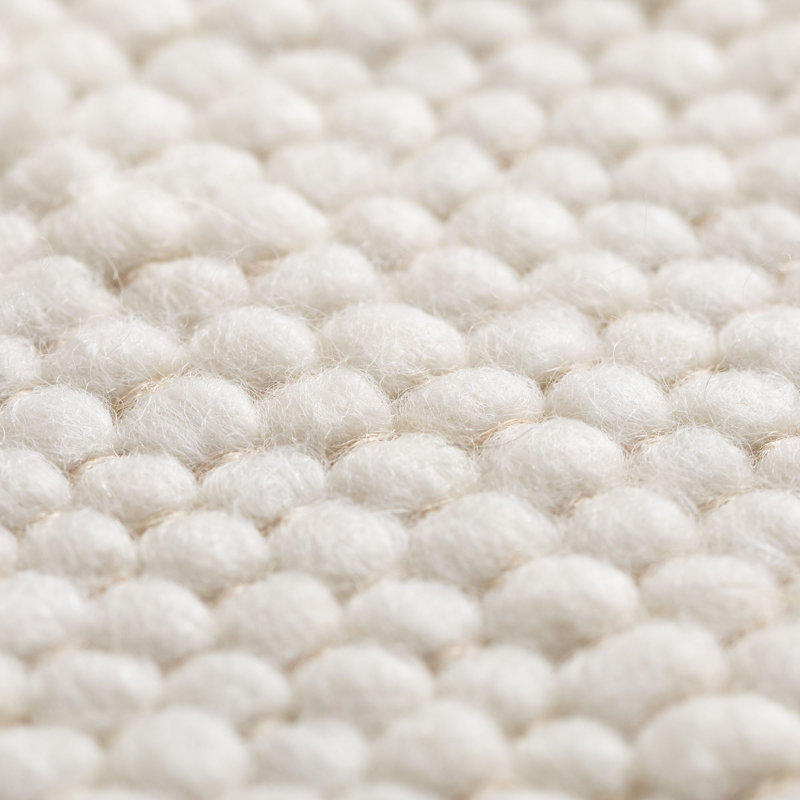Daelen Wool Hand Woven Area Rug, Cream coloured, Square 200cm
