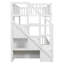 Lit superposé simple au-dessus d'un lit simple, échelle avec rangement, blanc-1611325477
